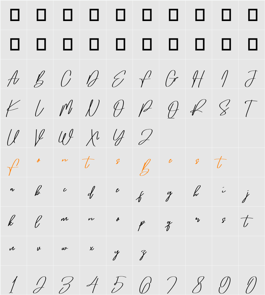 Helloyone Character Map