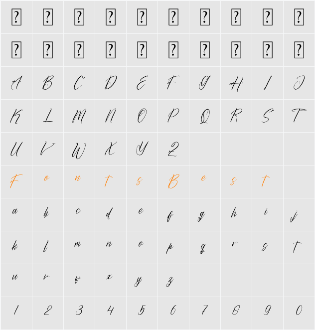 Qenithamy Blainora Character Map