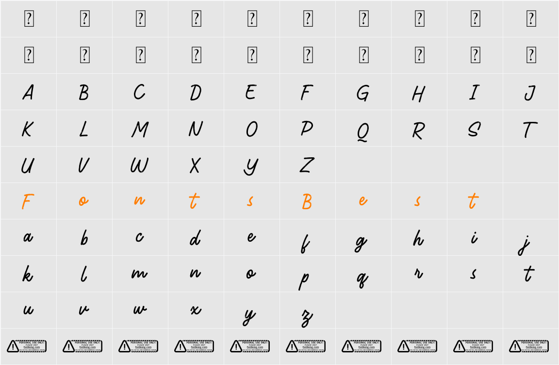 Shellbie Character Map