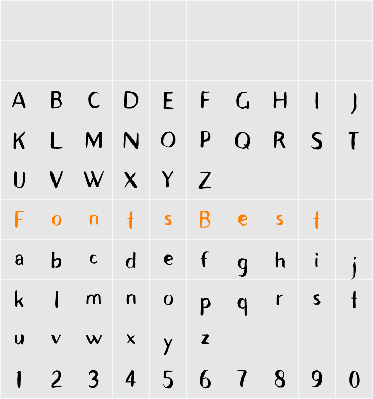 Avera Sans TC Brush Character Map