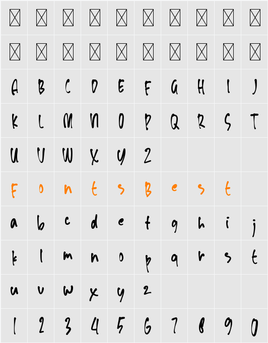 Scatters Demo Character Map