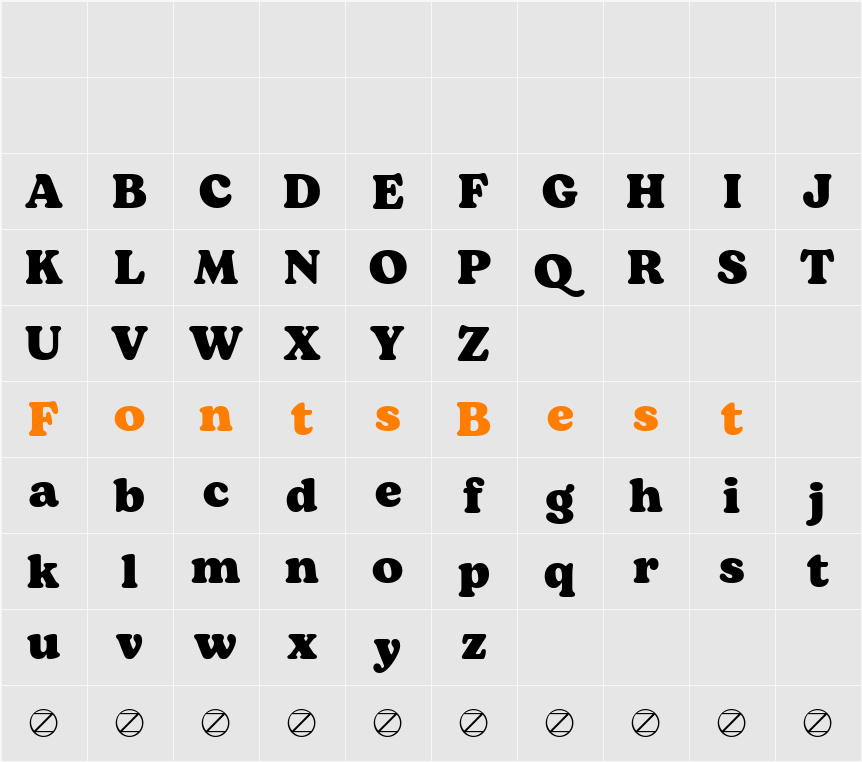 Bogart Trial Extrabold Character Map