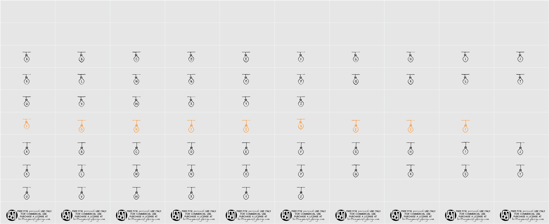 Twinkle Lights Character Map