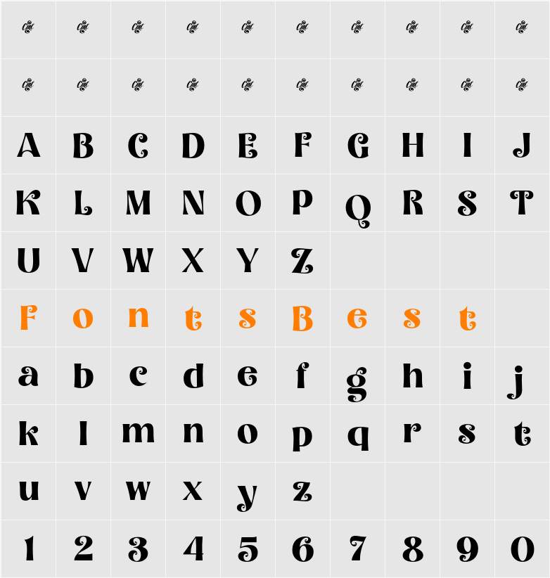 Bonello Character Map