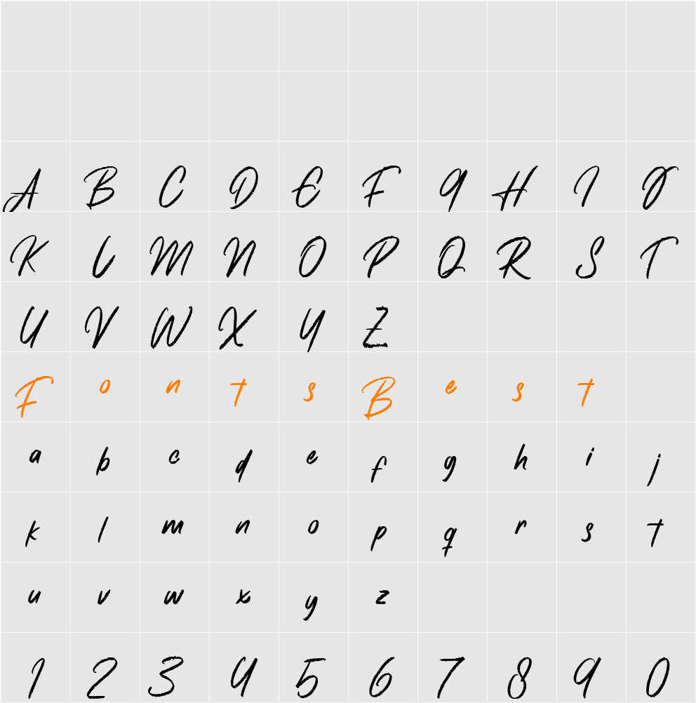 Rulingpen Character Map