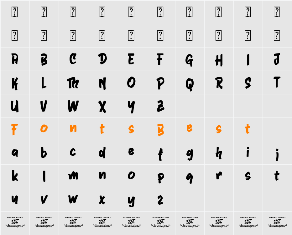 Jakquil Display Character Map