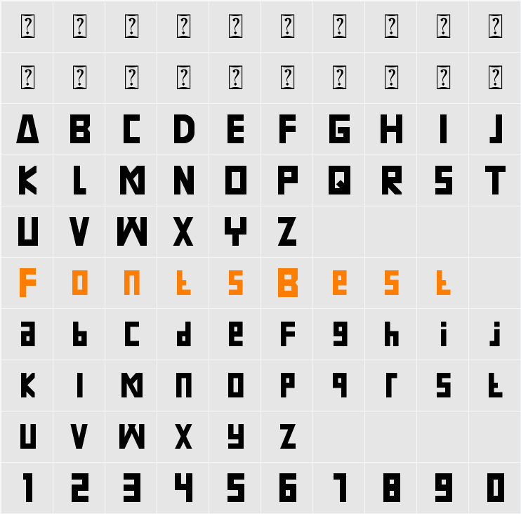 Cyberbang BOLD Character Map