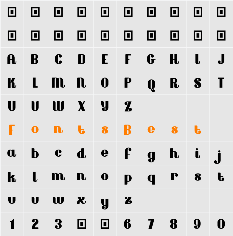 Arancello DEMO Character Map