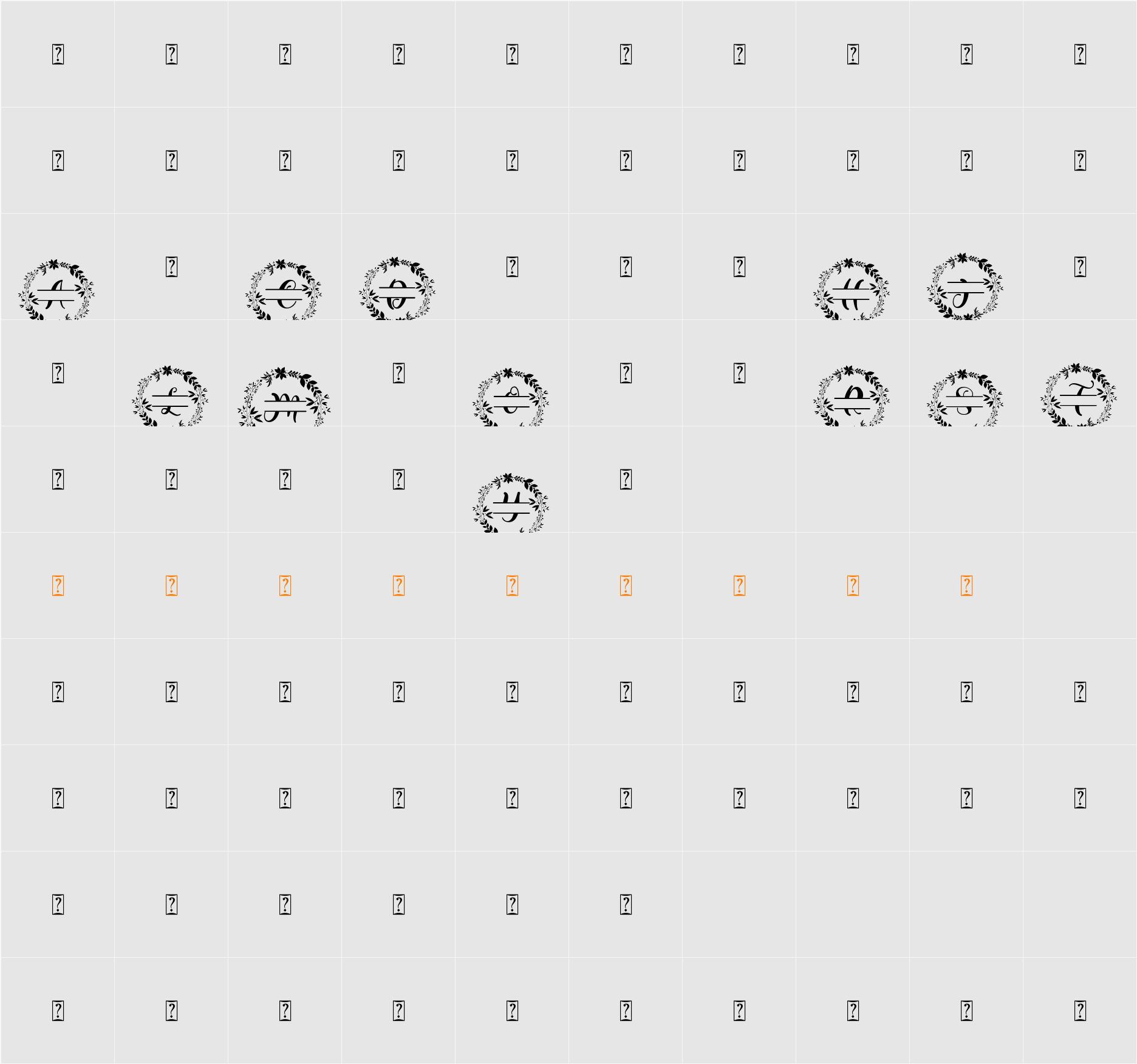 Monogram Character Map