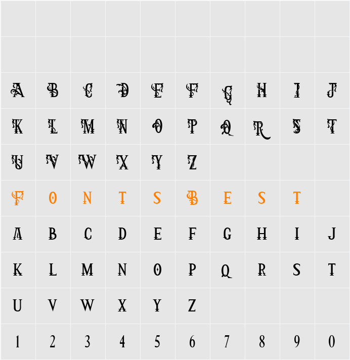 Arthouse Free Personal Use Character Map