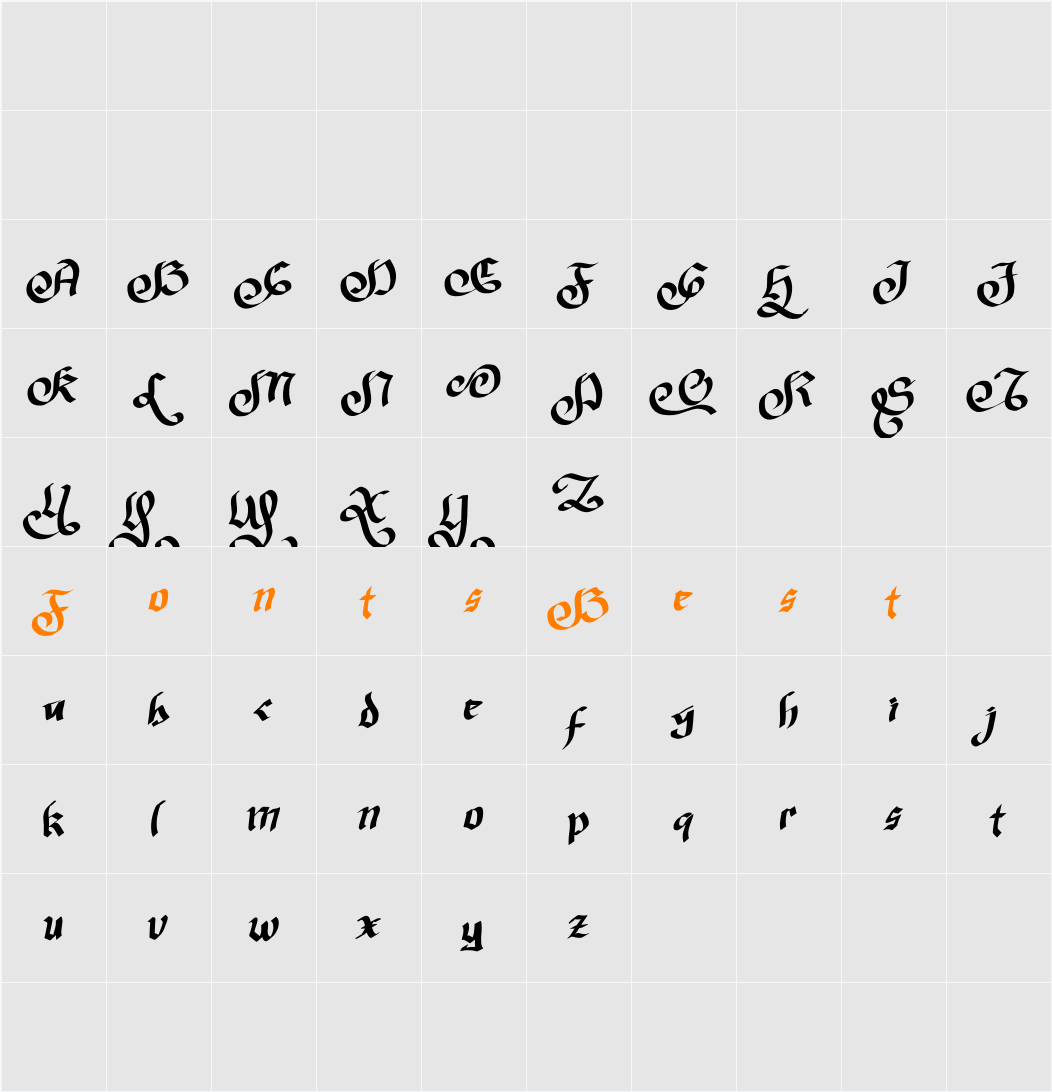 Valentine Blackletter Demo Character Map
