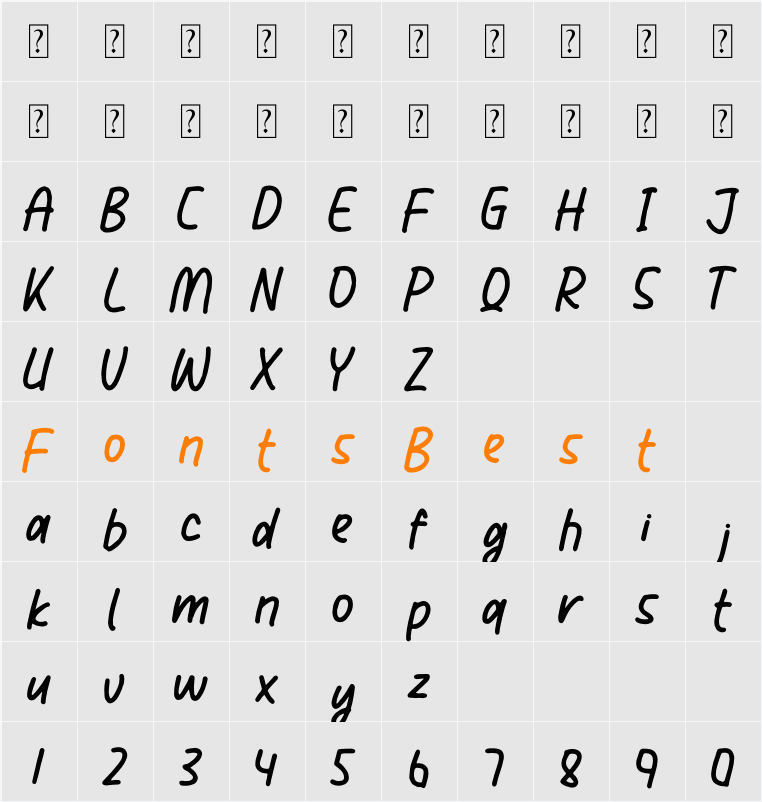 Polyester Notes Character Map
