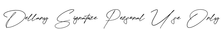 Dellany Signature Personal Use Only Font Image