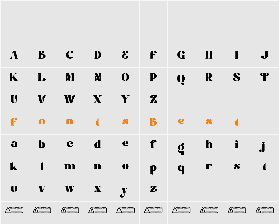 Badmood Demo Character Map