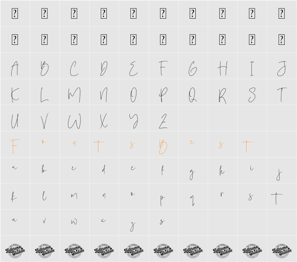 Sillento Nighters DEMO VERSION Character Map