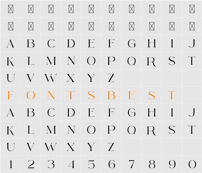 Arolse Belmonteria Serif Character Map