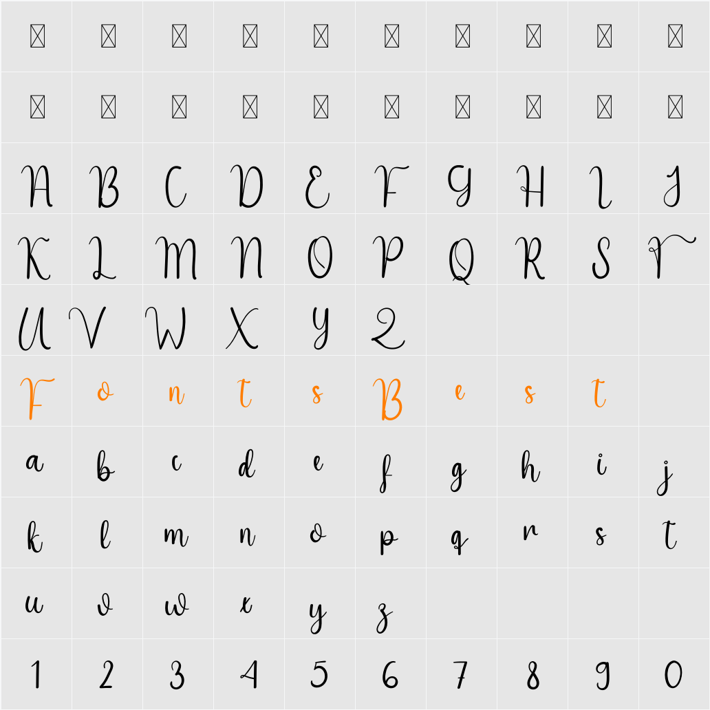 Online Store Character Map
