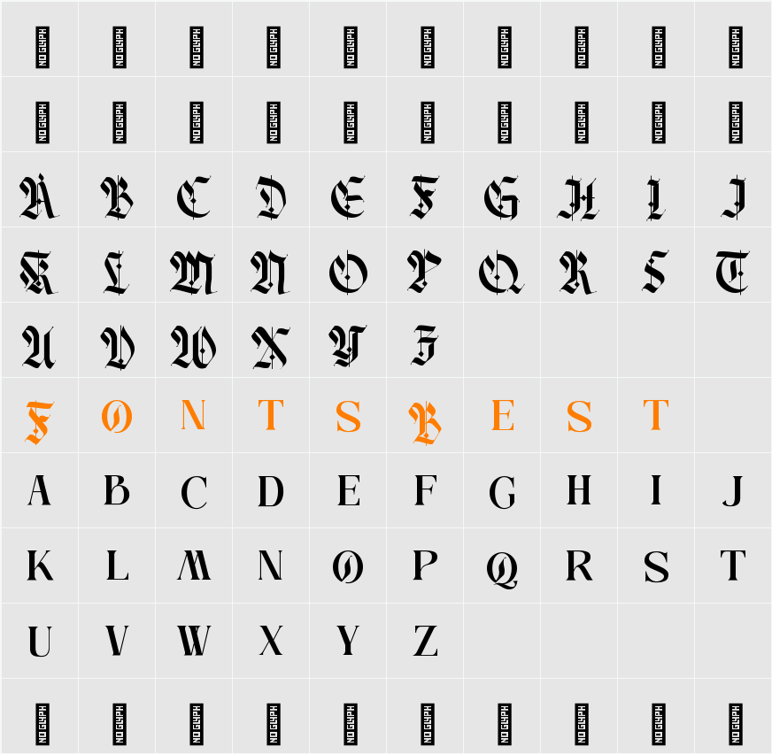 Black Gowa - Demo Version Character Map