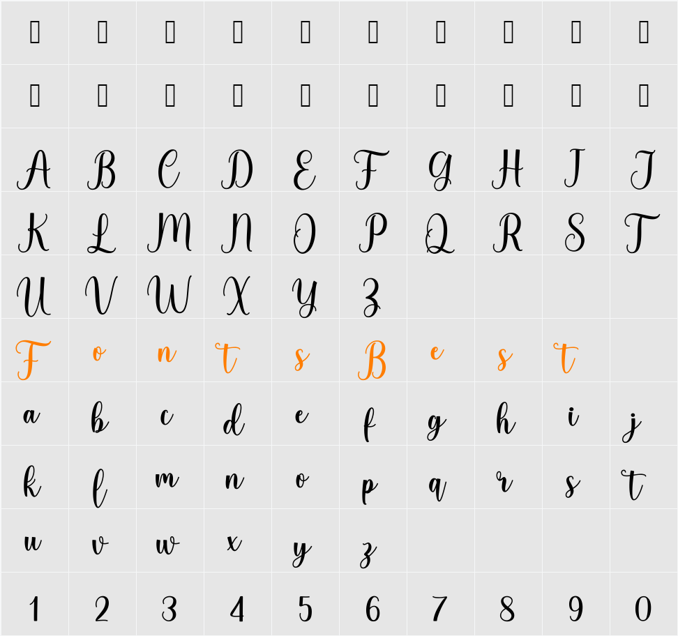 Daylove_DEMO Character Map