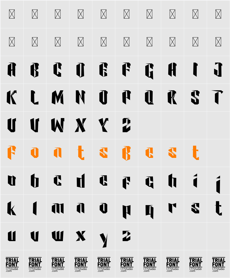 JACKSON EXPRESS DEMO Character Map
