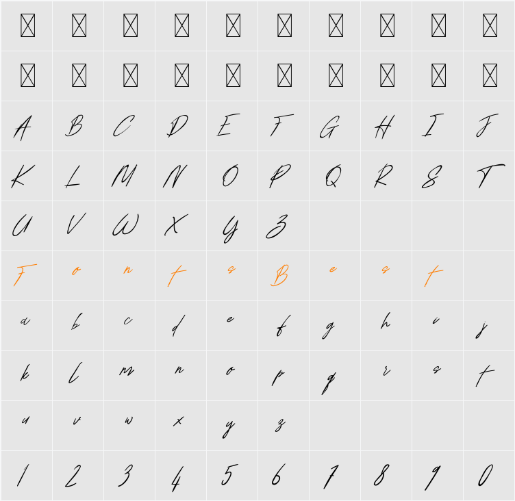 Annie Signature Character Map