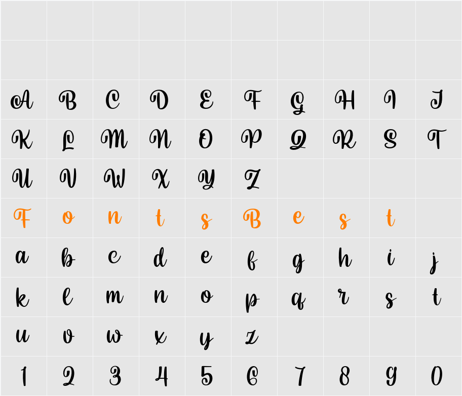 Siraman Character Map