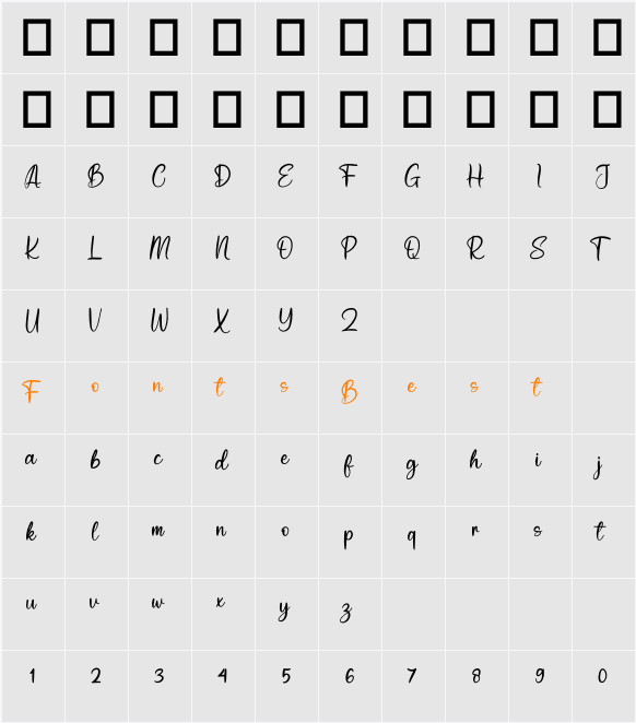 Definicely Character Map