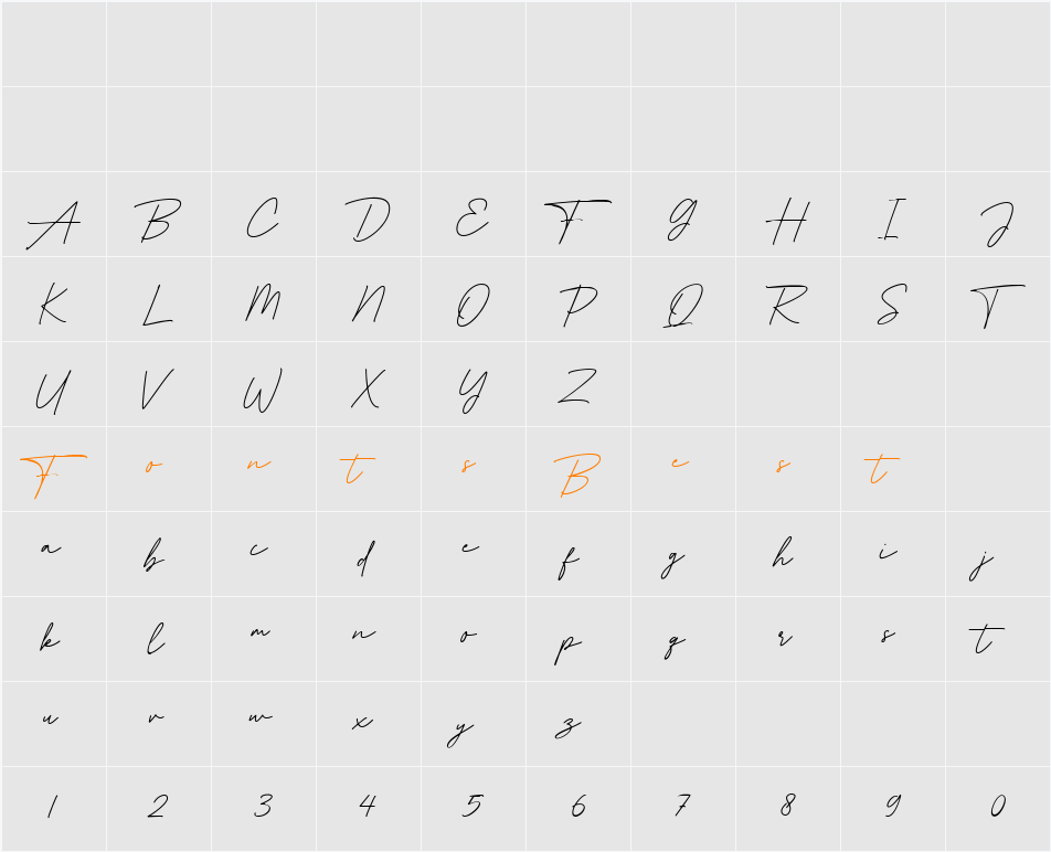 Balgend Script Character Map