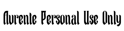 Avrente Personal Use Only Font Image