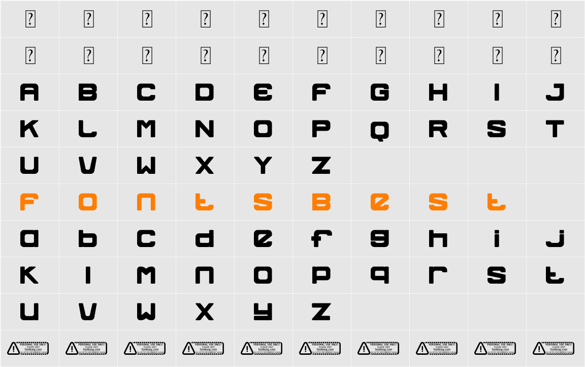 Spacesky Character Map