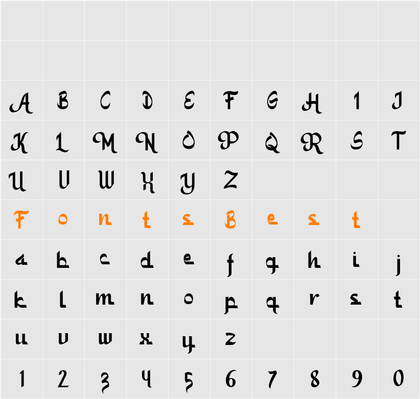 Kamali Character Map