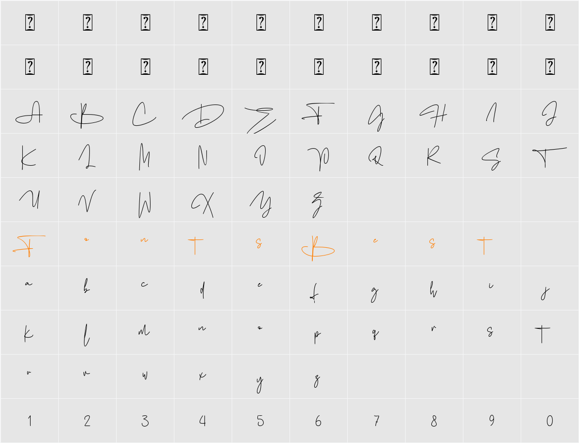 Fashion Signature-Personal use Character Map