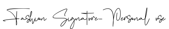 Fashion Signature-Personal use Font Image