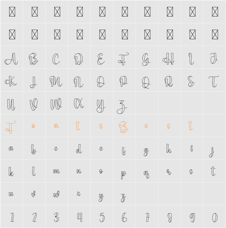 Pendant Character Map