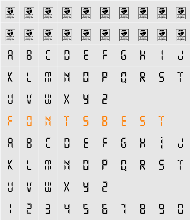 Typo Digit Demo Character Map