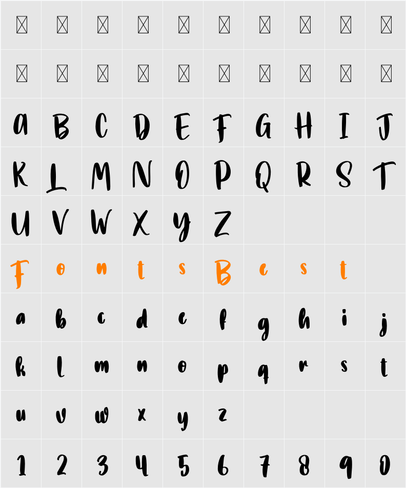 Night Smile Character Map