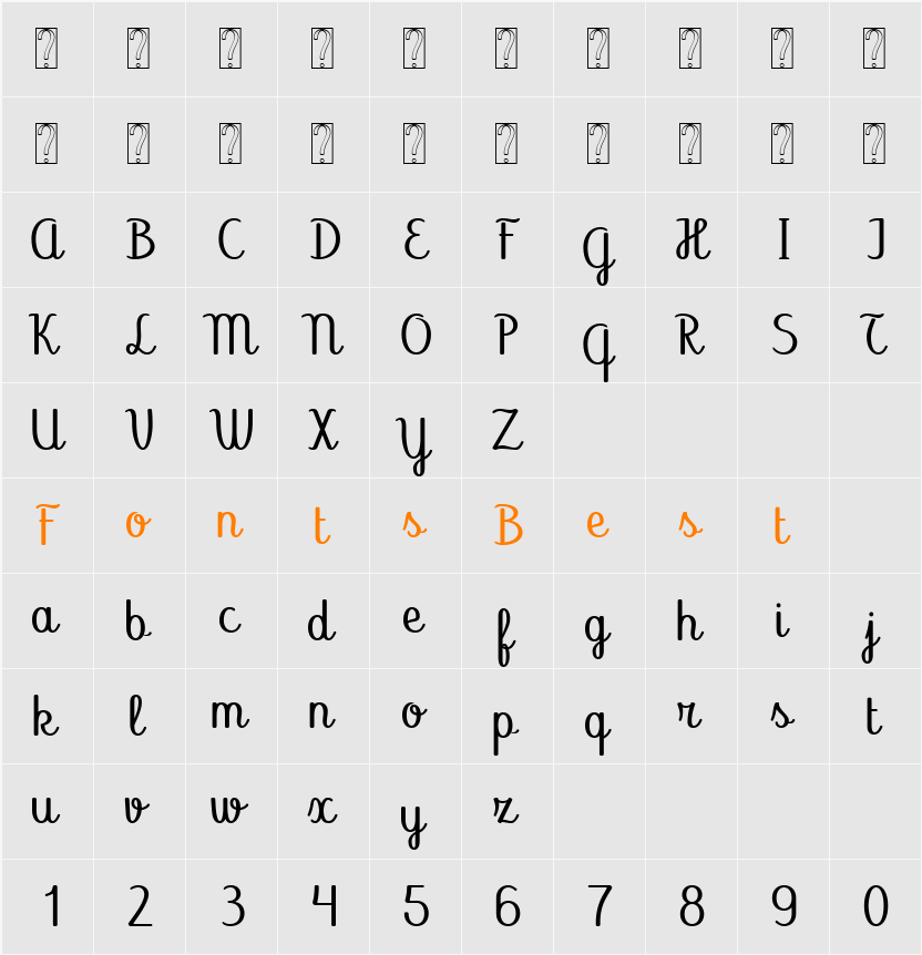Abecedary SemiExpanded Character Map