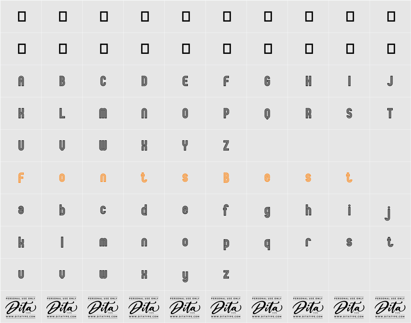 Zeneon Character Map