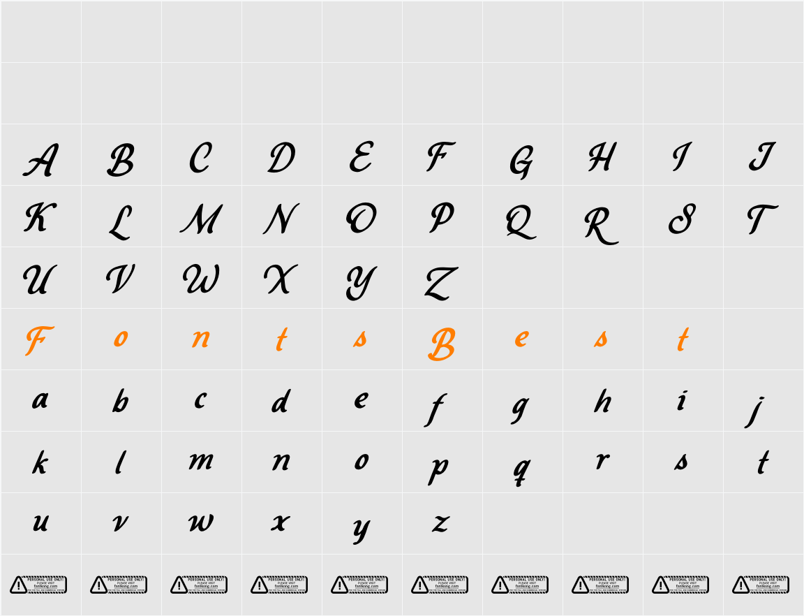 Douglast PERSONAL USE ONLY! Character Map