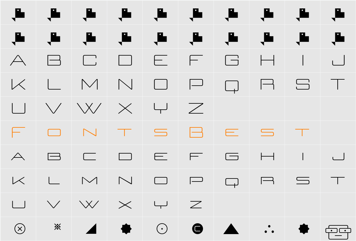 Geoplace SC Character Map