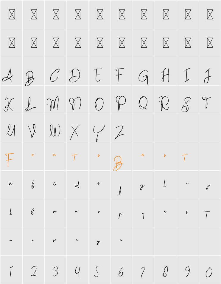 Anfather Character Map