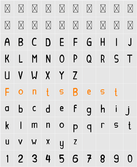 Becik Character Map