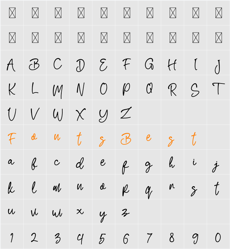 Renatta Character Map