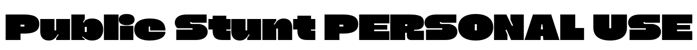 Public Stunt PERSONAL USE Font Image
