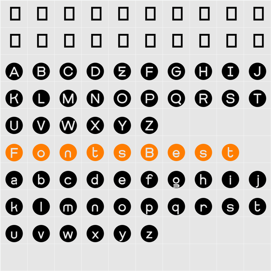 Getboreg Spare Character Map