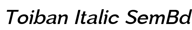 Toiban Italic SemBd Font Image