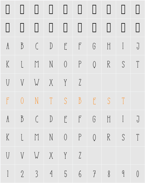 The-Notebook Character Map