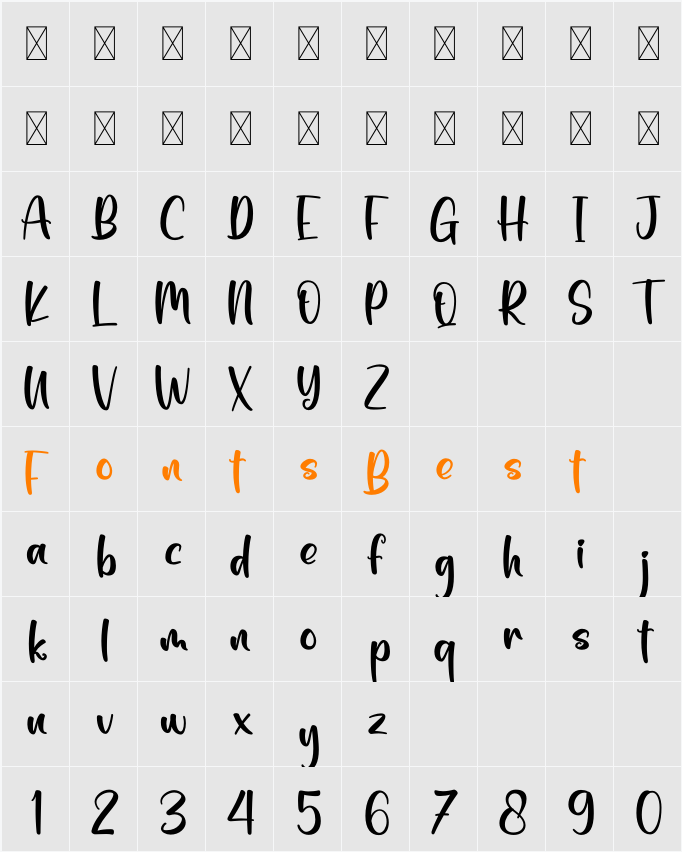 Pumpkin Character Map