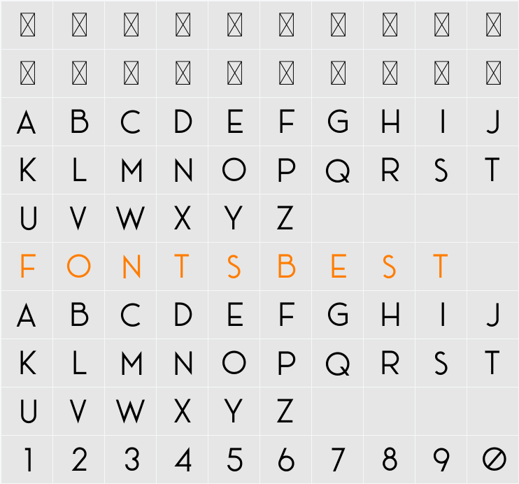 Ace Sans FREE Character Map