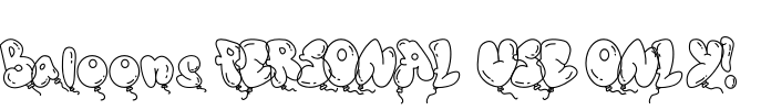 Baloons PERSONAL USE ONLY! Font Image